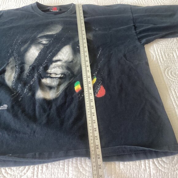 Bob Marley Graphic Tee Zion Rootswear 3X 100% Cotton Black With Red Yellow Green - Picture 6 of 12